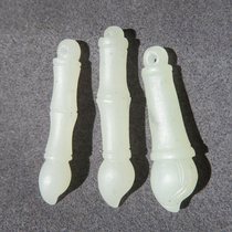 Dialect Hetian jade nearly unstructured Xinjiang suet jade base blue and white seed material gold list title pendant w2