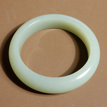 Shocked by dialect Hetian Jade Xinjiang and final material blue tone oily high fat inner diameter 59mm formal bracelet X2