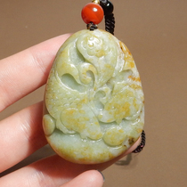 Clearance Dialect Brand Serpentine Xiu Jade Yellow Qin Skin Blue White Jade Seed Material Fish Pendant Pendant R8
