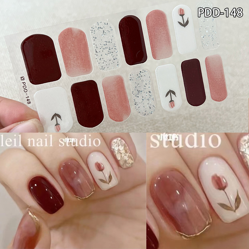 Whitening Amber Nail Stickers Caramel Milk Coffee Color Autumn and Winter New Self-Adhesive Nail Polish Film No-Bake Environmentally Friendly Full Patch Whitening Amber Nail Stickers Caramel Milk Coffee Color Autumn and Winter New Self-Adhesive Nail Polish Film No-Bake Environmentally Friendly Full Patch