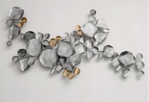 Wrought iron metal wall Lotus Lotus Leaf Hotel lobby wall living room decoration TV background wall decoration