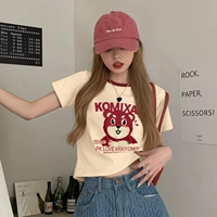 Дофаминовый клубничный медведь винтажный порт хлопок хлопок короткий короткий короткий короткий