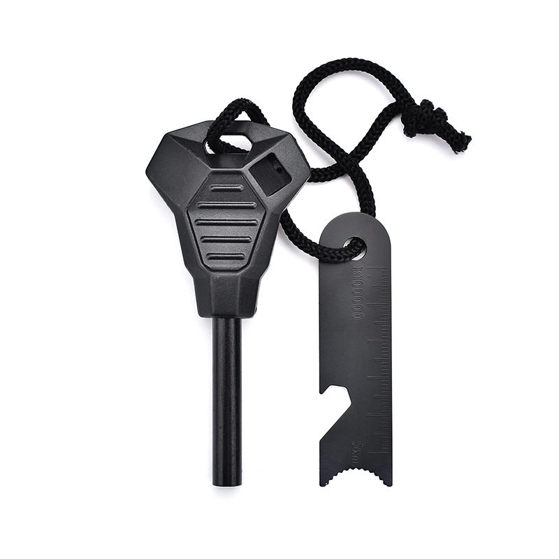 Outdoor Multi-functional survival gear to beat the fire and take the flint-set of the flint-magnesium bar Magnesium Stick Lifesaving Whistleblowing