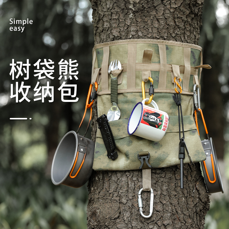 Tactical Outdoor Containing Tree Bag Bear Outdoor Camping Camping portable tool set Hanging Bag Tableware containing bag