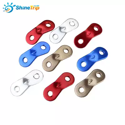 Outdoor aluminum alloy tent canopy windproof rope buckle double-eye umbrella rope length adjustment piece anti-slip fixed buckle