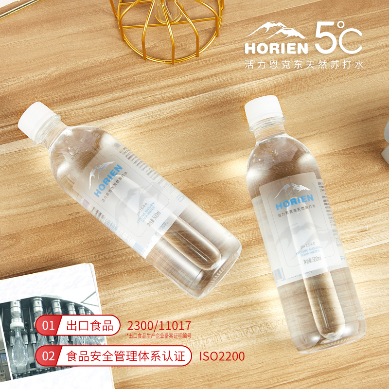 国家地理标志保护产品 HORIEN 活力恩 5°C 克东天然无气苏打水 500ml*5瓶 天猫优惠券折后￥9.9包邮（￥39.9-30）