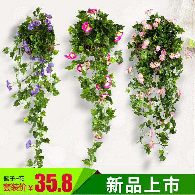 Artificial Plant Simulation Morning Glory Wall Hanging Flower Vine