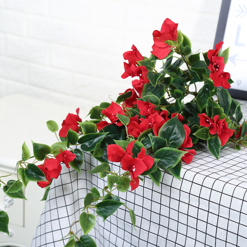 Simulation flower vine plant wall fishing plant decoration triangle plum rattan ceiling heating pipe decoration plastic flower