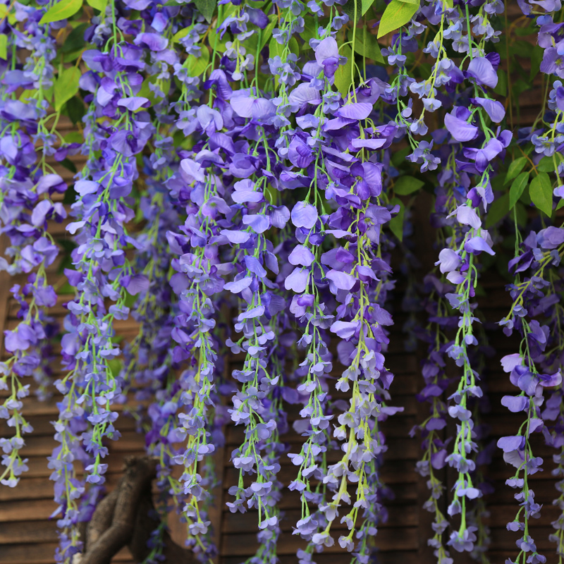 Artificial wisteria flower Fake flower violet hanging ceiling flower vine Indoor wedding decoration rattan plastic flower vine plant