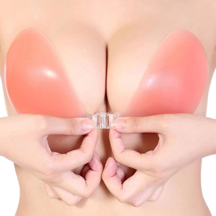 Silicone vô hình áo ngực dán ngực nhỏ dày tập hợp có hoặc không có dây đeo vai cô dâu đám cưới đồ lót núm vú chống trượt mùa xuân nóng