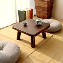 Japanese-style burnt Tung wood small square table bay window small coffee table Solid wood bay window table Tatami Kang table floor low table Bed and breakfast table