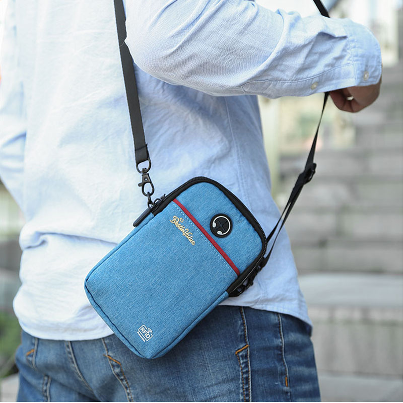 Multifunction Skew Satchel Shoulder Bag Mini 6 Inch Mobile Phone Bag Document Passport Bag Small Satchel Hanging Bag Strap Pocket