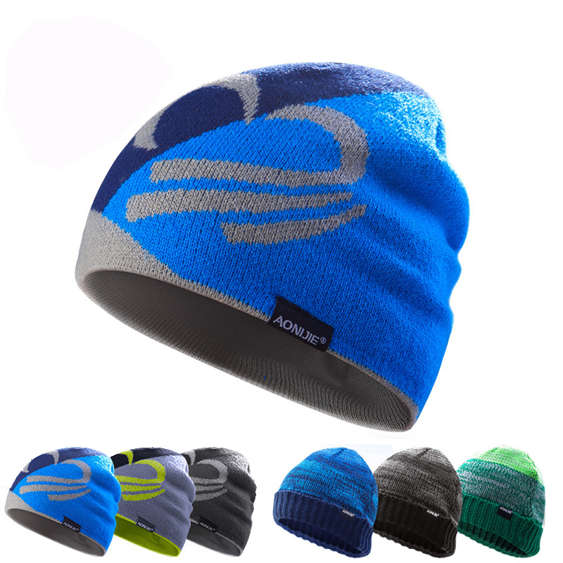 Beanie hat autumn winter men's and women fashion pullover hat thick knitted hat thermal cap ski hat running hat Korean version tide