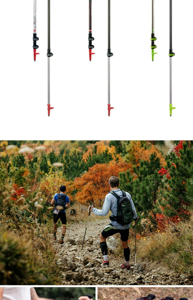 Ngoài trời sợi carbon leo núi trekking cực nhẹ bên ngoài khóa kính thiên văn đi bộ thẳng tay cầm gậy đi bộ - Gậy / gậy gậy người già