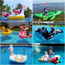 Inflatable floating water park swimming pool toy big lobster sea turtle children with water gun fighting plane mount