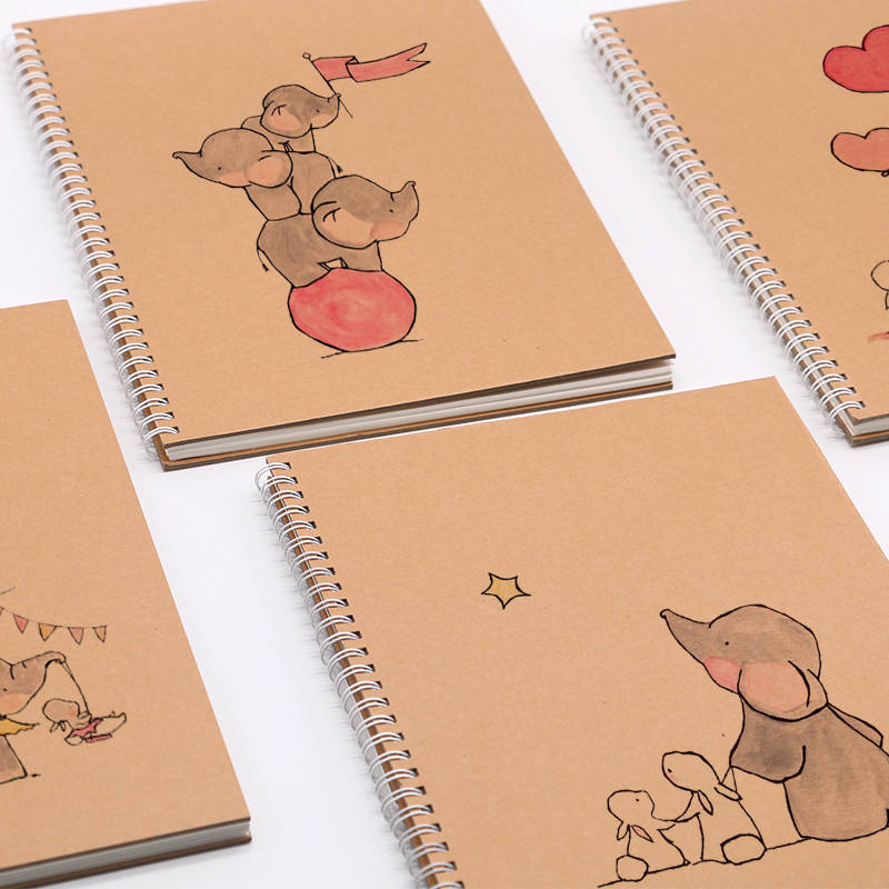 A3 Cute cartoon elephant and rabbit art A4 Sketchbook Sketchbook B5 Small fresh simple picture book