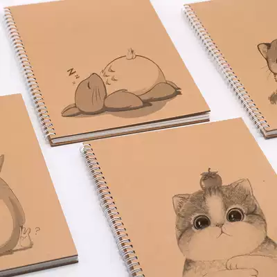 Cartoon kraft paper hard shell coil A3A4B5 Sketch sketchbook Painting picture book DIY customization