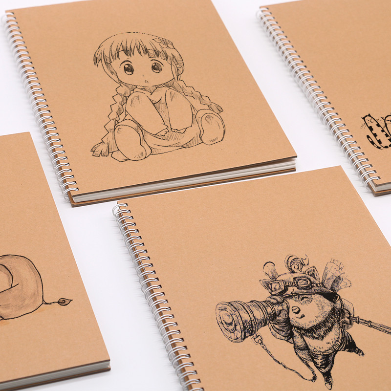 Mu Lianhua sketch book children's painting book a3 sketch painting book cowhide hard shell blank hand-painted graffiti book