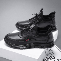 Shoes Mens Winter Leather Korean Casual Leather Shoes 2022 New All-match Trend Soft Sole Wear-Resistant Sports Mens Shoes