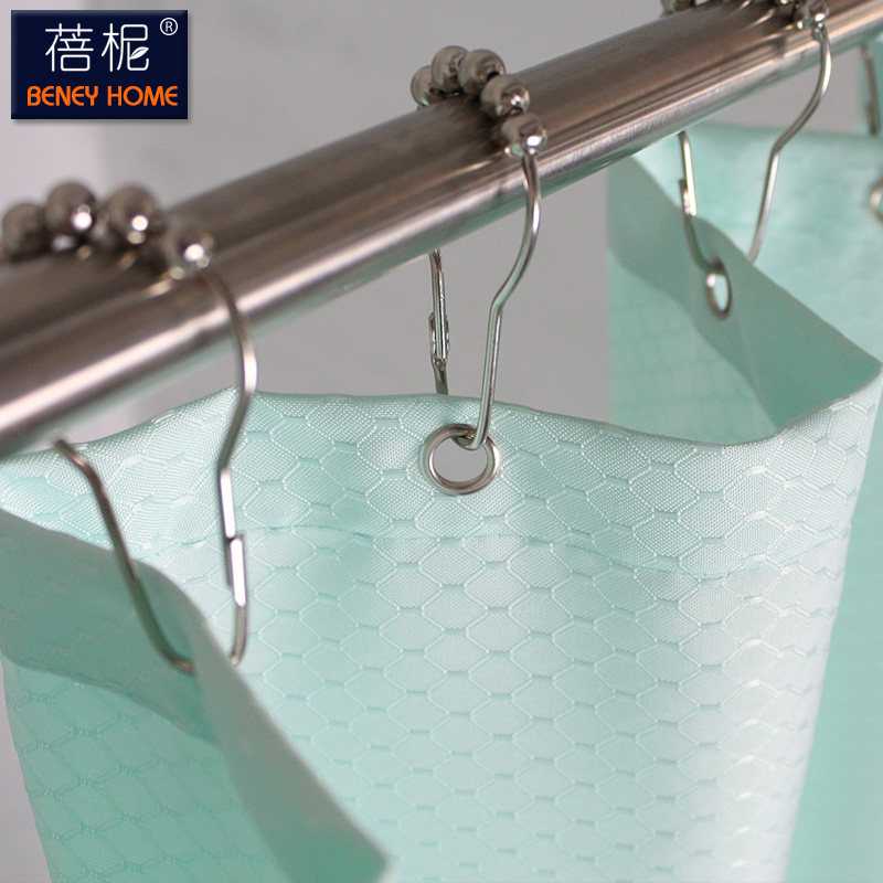 Beihai copper five beads metal shower curtain ring Full metal stainless steel gourd ball shower curtain hook ring