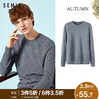 Senma Enterprise Store Áo len nam Hàn Quốc Màu rắn cổ tròn Áo len nam 2018 Thu mới Áo thun thường áo sweater nam