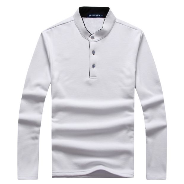 Mùa đông thanh niên nam mỏng cộng với nhung dày ấm trắng đồ lót đứng cổ áo cotton cơ thể mùa thu áo khoác mặc áo thun dài tay đẹp