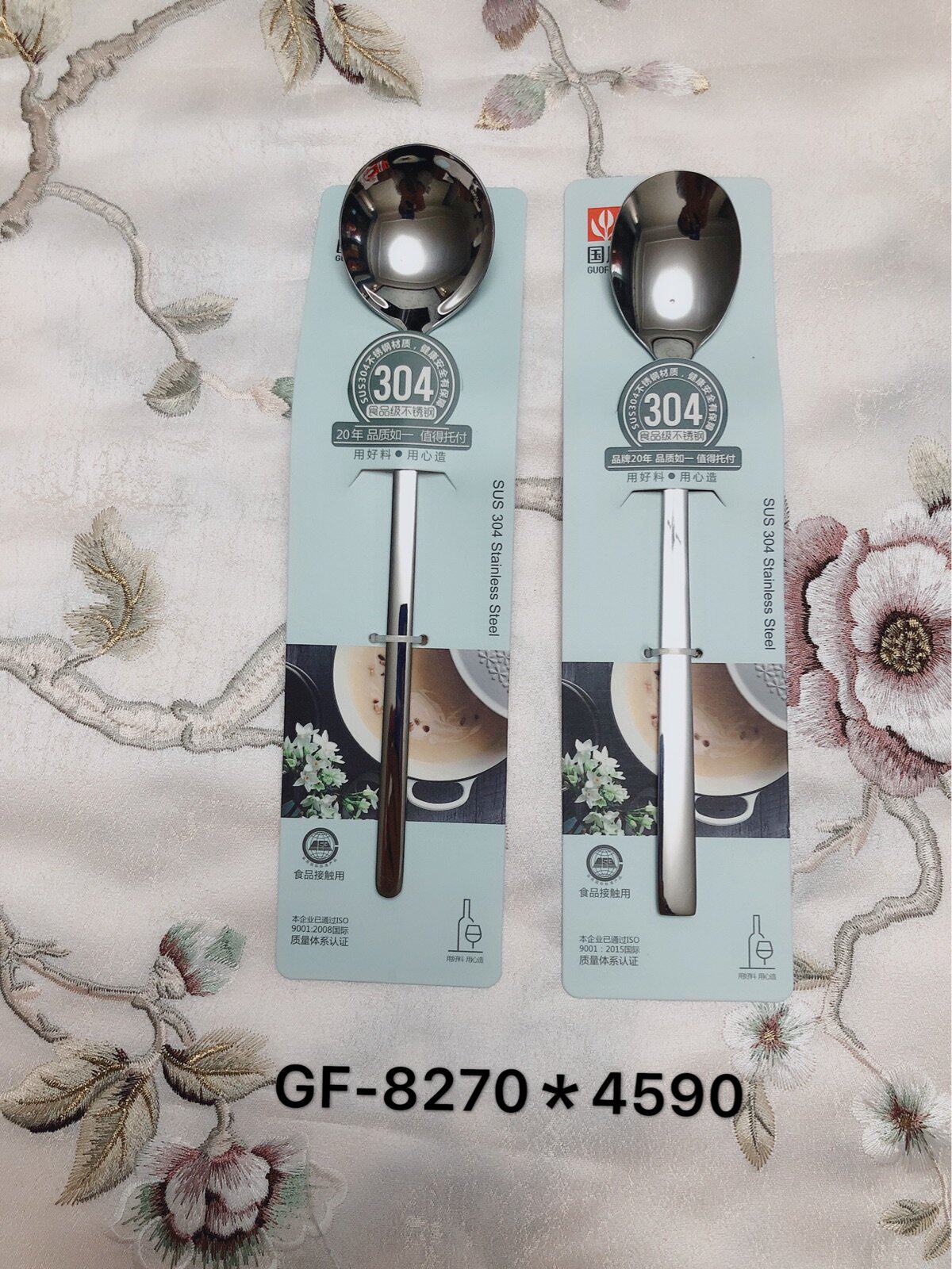 Six pieces of national wind extended spoon of watermelon 304 stainless steel long - handled spoon of student spoon