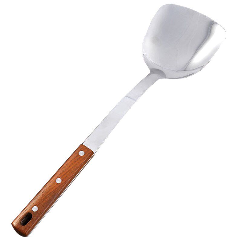 Zhongya stainless steel thickened Chinese-style pot shovel wooden handle cooking shovel household kitchen anti-scalding wooden fried rice shovel