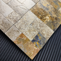3d stone pattern retro mosaic self-adhesive wall sticker American tile background wall Earth rock plate color yellow stone self-adhesive