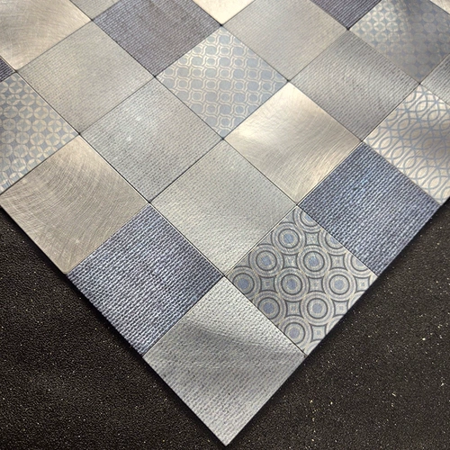 Самоклеющаяся металлическая ретро мозаика на стену из нержавеющей стали