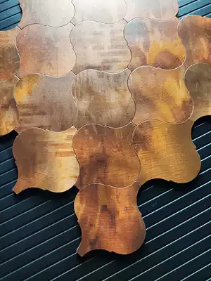 Lantern mosaic wall sticker wave tile background wall self-adhesive European retro American porch dressing room Brown