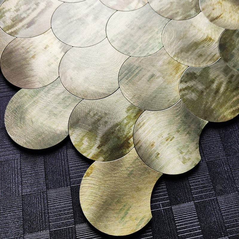 Shell Styling Mosaic Wall Sticker Background Wall Light Extravaganza Tile Self-Adhesive Metal Tile Sticker Art Brick Wall Brick