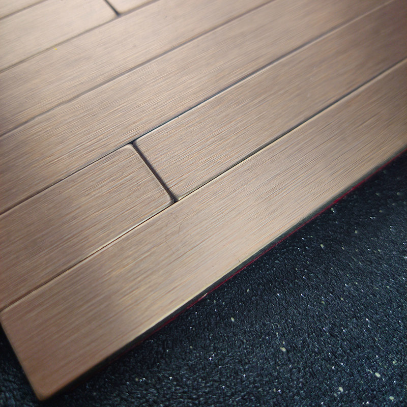 Strip Metal Wire Drawing Mosaic Wall Stickup Background Wall Dressing Room Champagne Gold Self-Adhesive Tile Aluminium Plastic Plate Stainless Steel