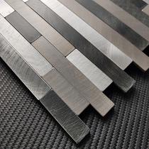 Gray mosaic background wall tile wall sticker self-adhesive black and white gray metal stainless steel TV strip hexagonal brick