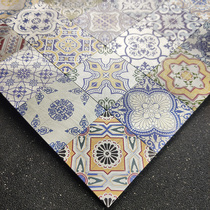 Bohemian mosaic flower pattern wall sticker background wall tile Self-adhesive metal stainless steel decorative lattice