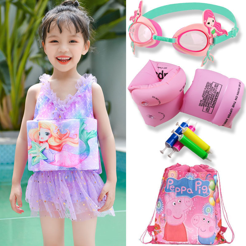 Child buoyancy swimsuit with floating girl boy baby boy cute little princess even body spa swimming