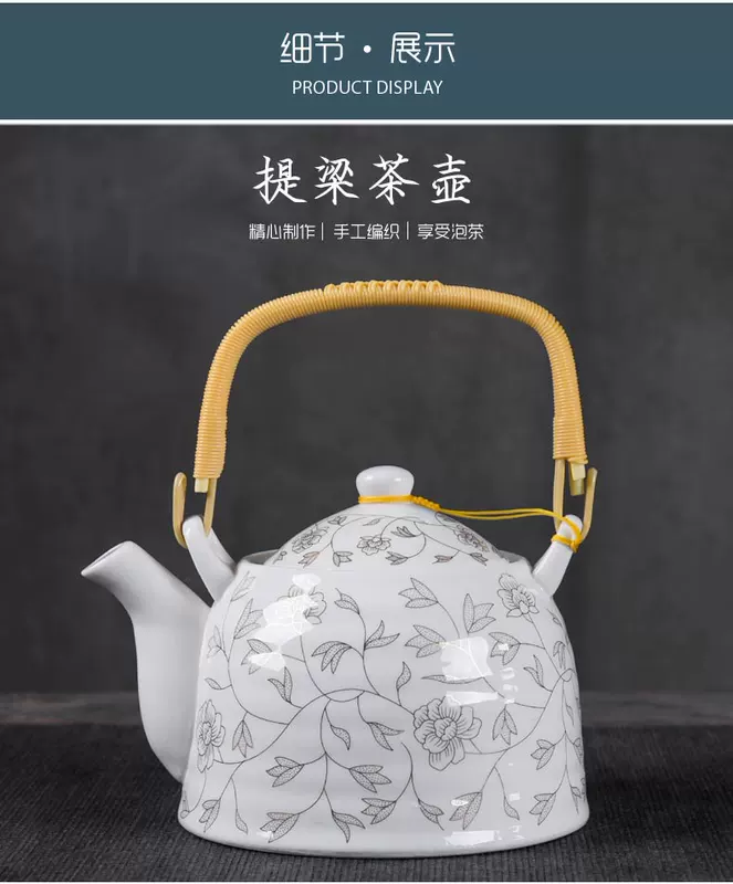 Bộ ấm trà bằng sứ trắng lớn Bộ ấm trà Kung Fu Bộ ấm trà Jingdezhen Bộ hoàn chỉnh bộ khay trà đơn giản - Trà sứ bình pha trà thủy tinh cao cấp