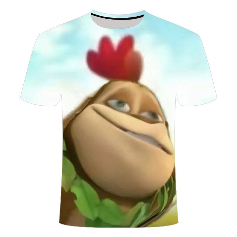 Summer Abstract Bear Design Crew Neck Unisex Short Sleeve New Style Personalized Loose Creative Casual Thin Half-Sleeve