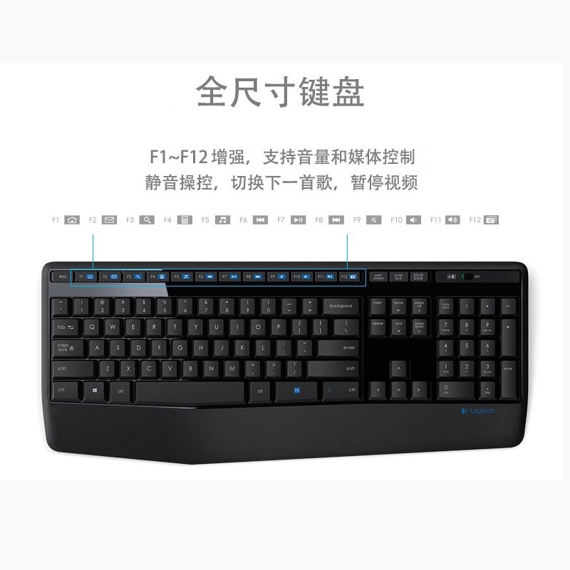 Logitech Mk346P Wireless Keyboard and Mouse Set, Keyboard and Mouse for Laptops, Desktop Computers, Office Typing, Portable