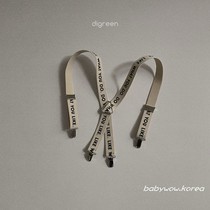 Korean imported childrens clothing 24 summer digreen fashionable adjustable letter elastic belt strap clip for boys and girls