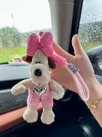 Розовые шерстяные брюки щенка+розовая веревка