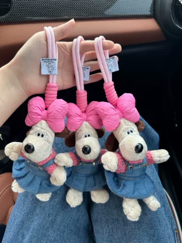 Милая плюшевая кукла с бантиком, мультяшный брелок, подвеска, подарок на день рождения