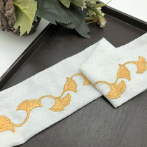Le Xinglong Textile embroidered ginkgo biloba gold thread Hanfu skirt head skirt edge clothing edge collar edge lace Haoziangzi
