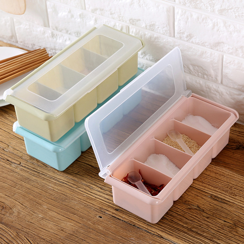 Kitchen combination seasoning box seasoning jar plastic salt can seasoning storage box set seasoning box seasoning box seasoning jar