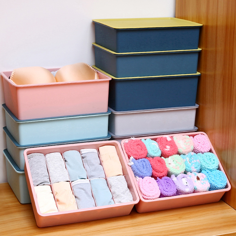 Home wear wardrobe panties underwear storage box plastic drawer type dormitory women's bra socks underwear finishing box