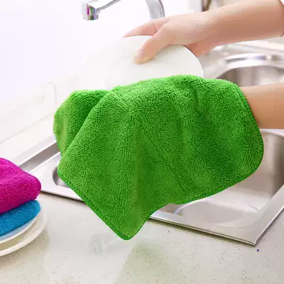 Kitchen absorbent rag, table towel, non-oil, non-lint, dishwashing towel, hanging thickened hand towel, cleaning towel