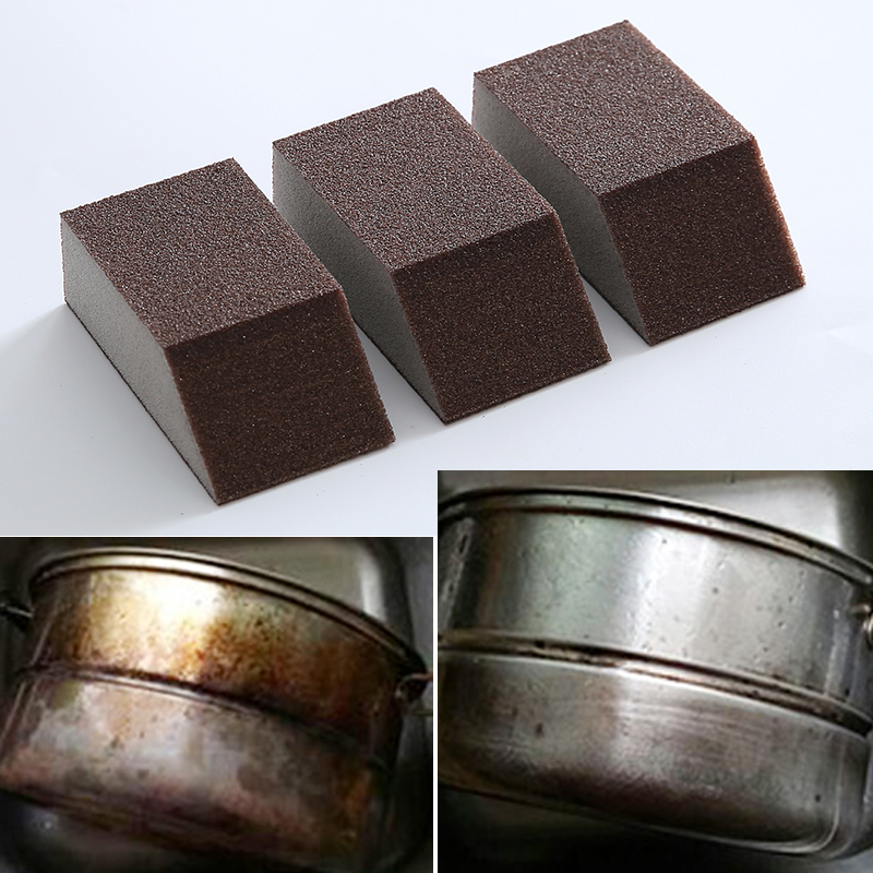 Home Emery sponge wipe decontamination removal iron rust scale sponge kitchen cleaning brush bowl wash pot magic sponge block