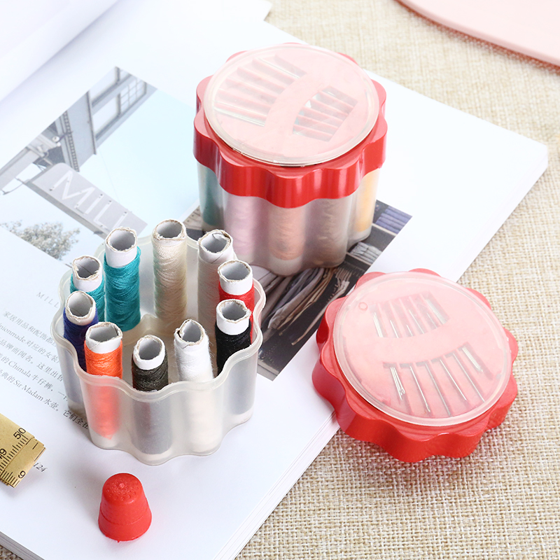 Home creative portable household needlework box Needlework bag Paper ruler Threader Thimble sewing mending sewing tool set