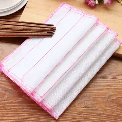 Household kitchen cotton yarn absorbent non-hairy rag magical non-oil dishwashing cloth decontamination cleaning cloth scrub