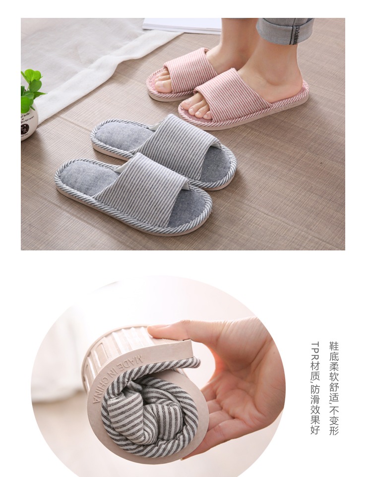 Dép lanh dành cho người lớn mùa hè nhà trong nhà giày trong nhà thời trang mặc nhà bằng vải cotton và giày đế bằng dép đẹp nữ